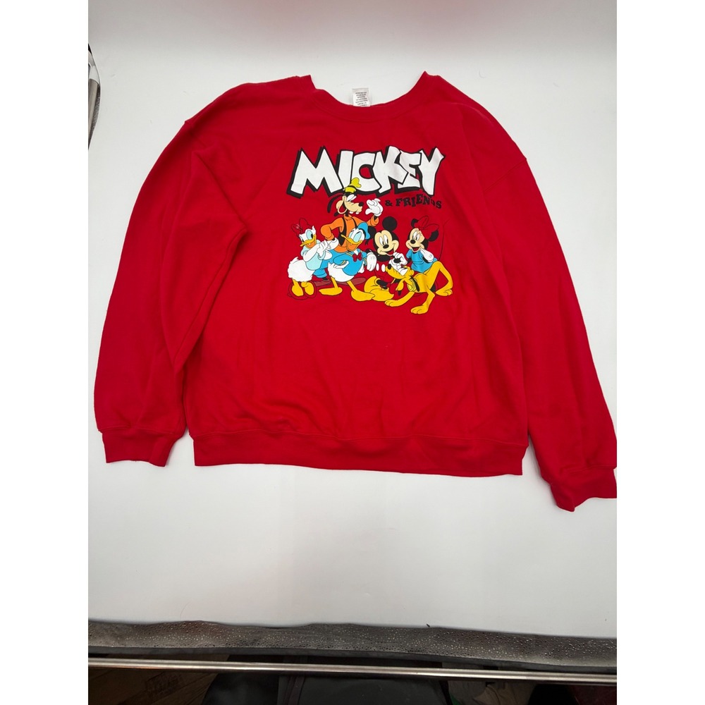 Disney Mickey & Friends Red Graphic Crewneck Sweatshirt XL 15-17 RN117508